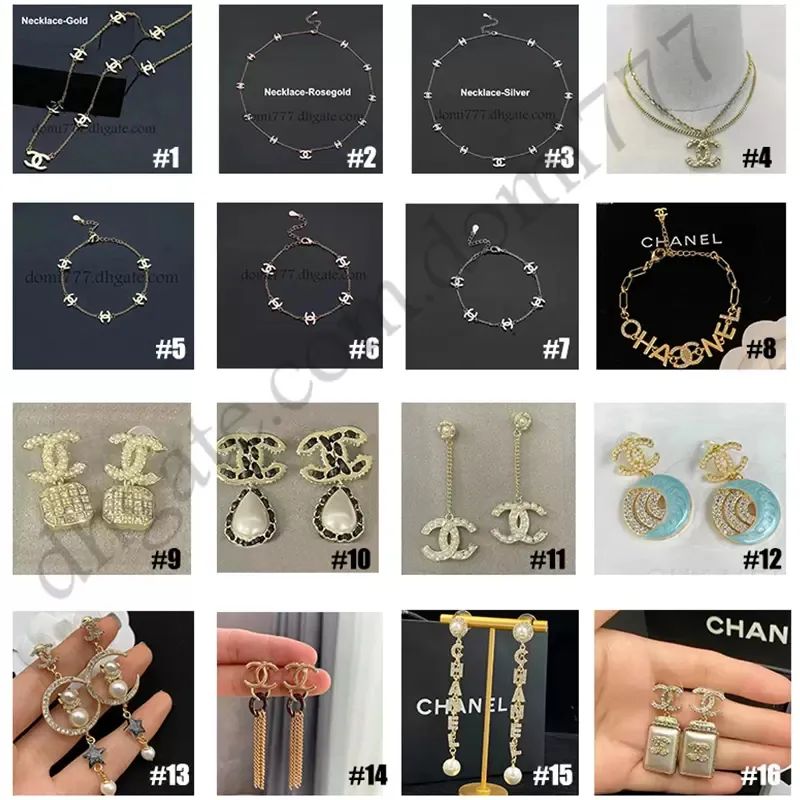 Ch A N E L Dupe Fashion Components Classic Womens Necklace Bracelet Earrings With Gift Box From D... | DHGate