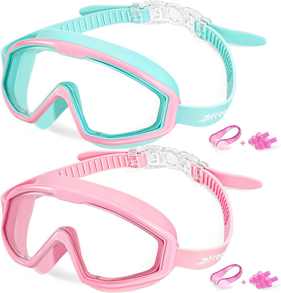 Freela Goggles for Kids Toddler 3-15, Anti Fog No Leak Clear Swim Goggles for Boys Girls Pool Bea... | Amazon (US)