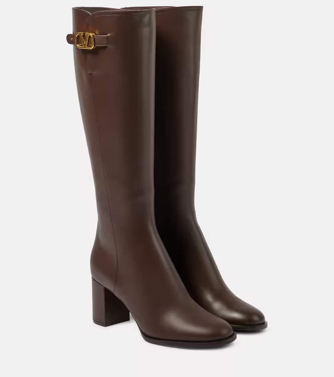 VLogo Signature leather knee-high boots | Mytheresa (INTL)