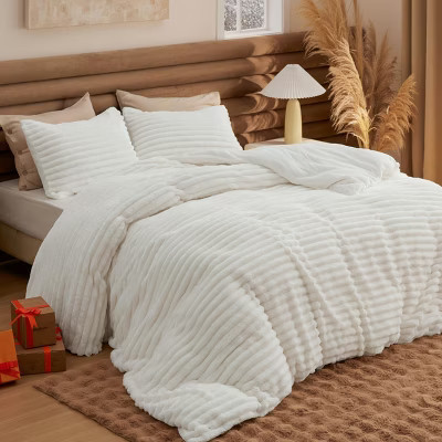 Bedsure Flannel Duvet Cover Set – Ultra Soft Plush with Shaggy Striped Pattern | Target