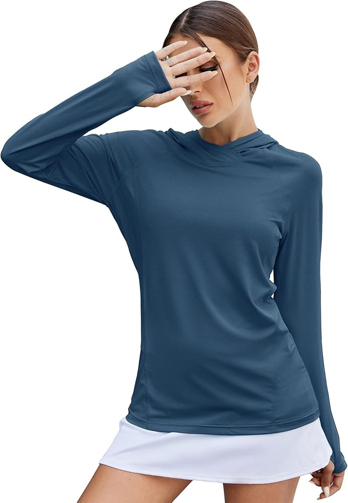LUYAA Women's UPF 50+ Sun Protection Hoodie Breathable Stretch Hiking Shirts Long Sleeve for Runn... | Amazon (US)