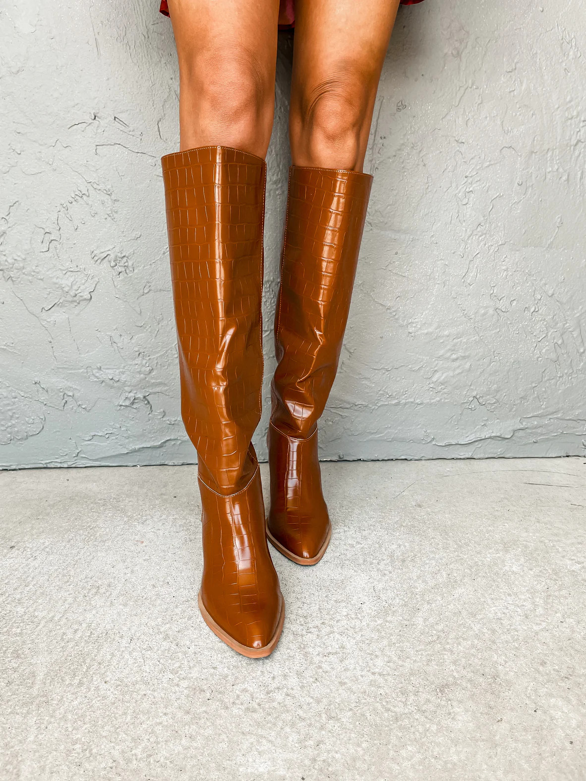 Vanessa Knee High Boot-Brown | Ruthie Grace