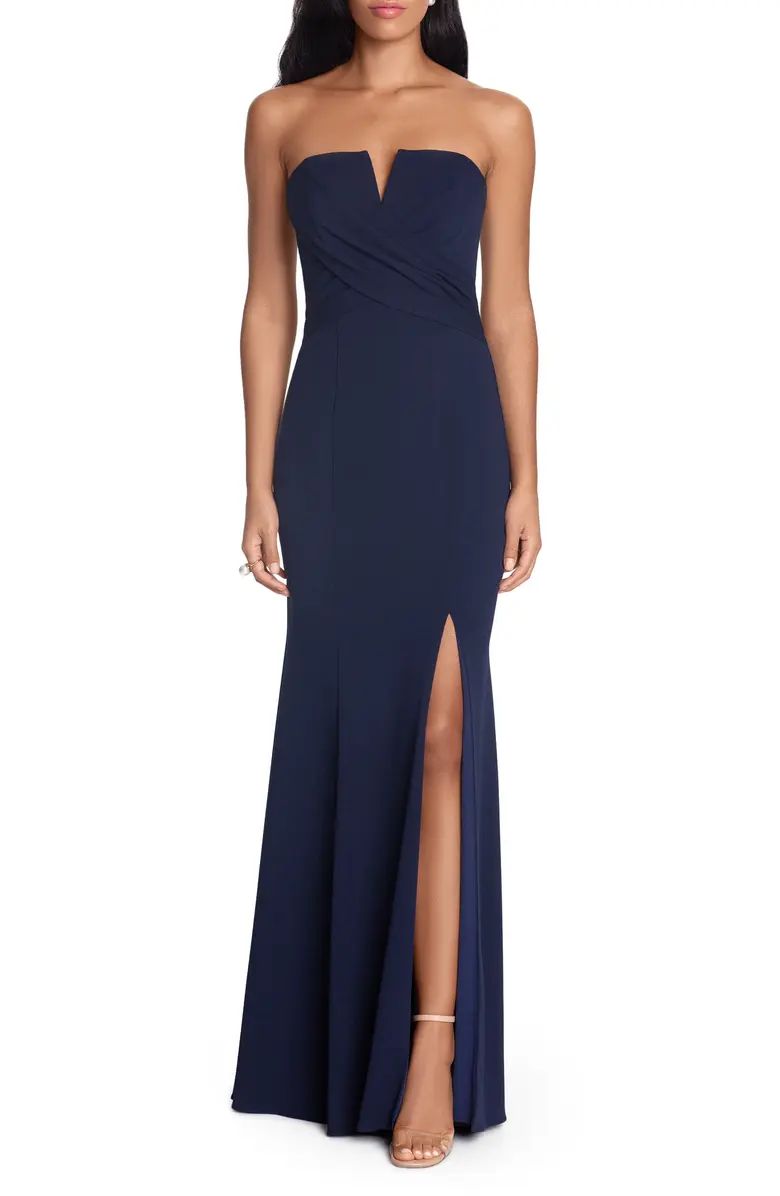 Strapless Scuba Crepe Gown | Nordstrom