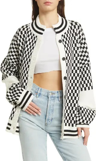 Dressed in Lala Get What I Want Grandpa Check Cardigan | Nordstrom | Nordstrom