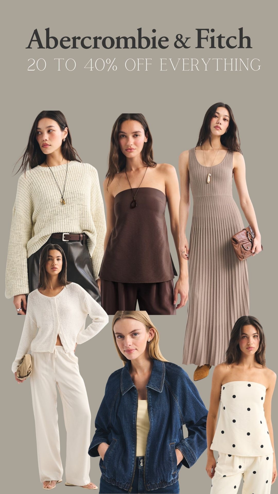 Abercrombie new in faves up to 40% off everything and USE AFEMILY for an extra 15% off 