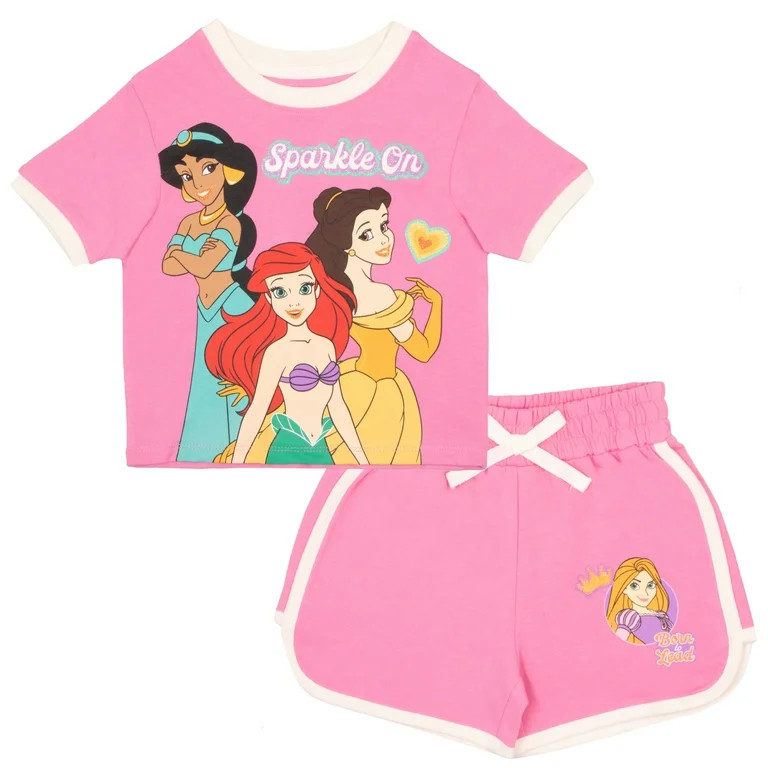 Disney Princess Minnie Mouse Lilo and Stitch Girls Short Sets Shirt and Shorts Set Girl Outfits f... | Walmart (US)