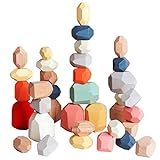 BESTAMTOY 36 PCS Wooden Sorting Stacking Rocks Stones,Sensory Toddler Toys Learning Montessori To... | Amazon (US)