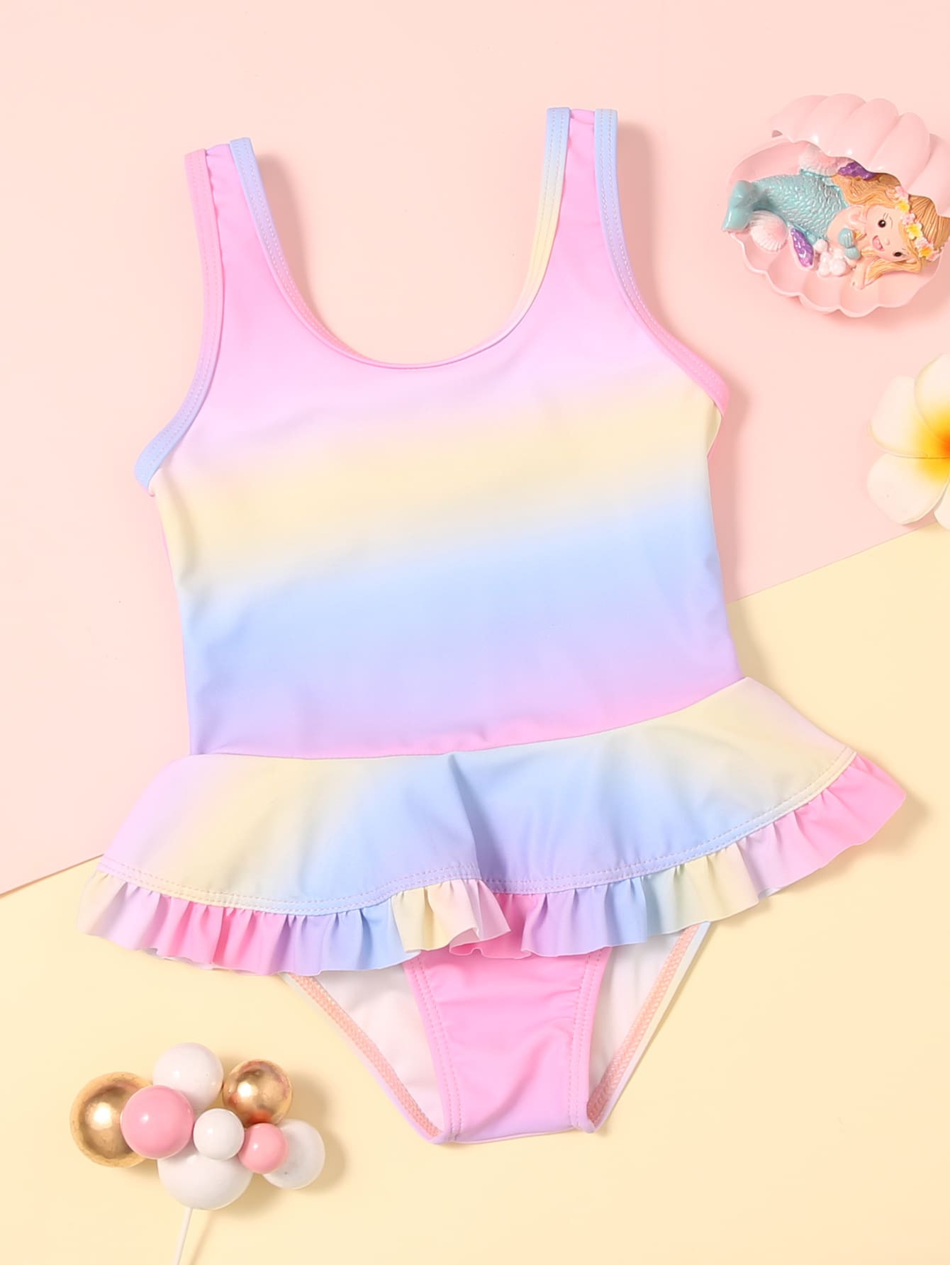 Toddler Girls Ombre Peplum One Piece Swimsuit | SHEIN