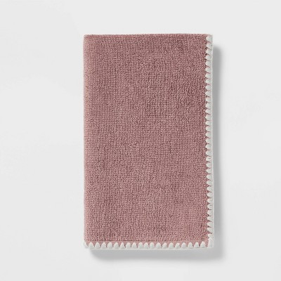 1pc Boho Border Stitch Hand Towel Mauve - Threshold™ | Target