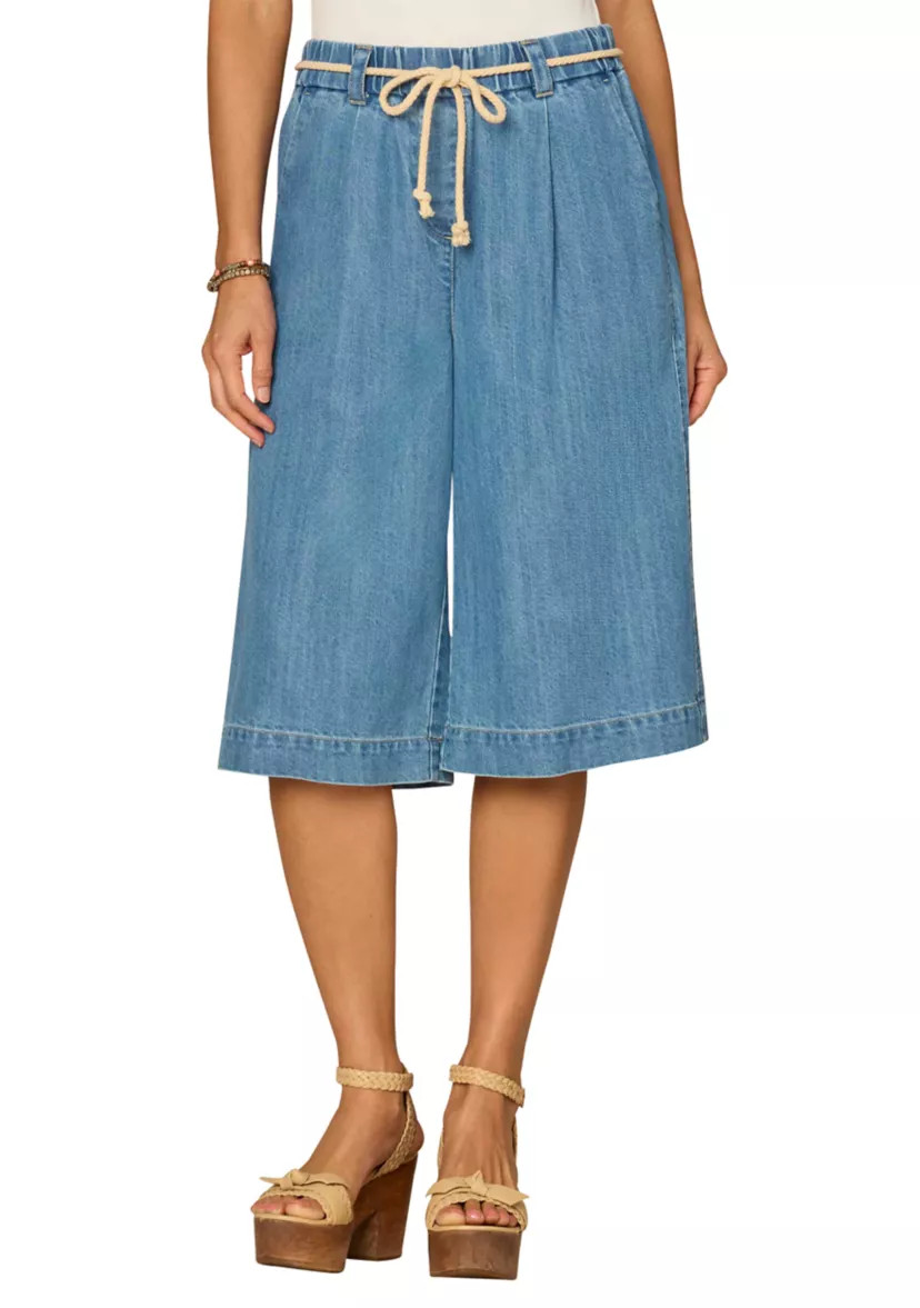 Women's Skyrise Relaxed Bermuda Pants with Tie Belt | Belk