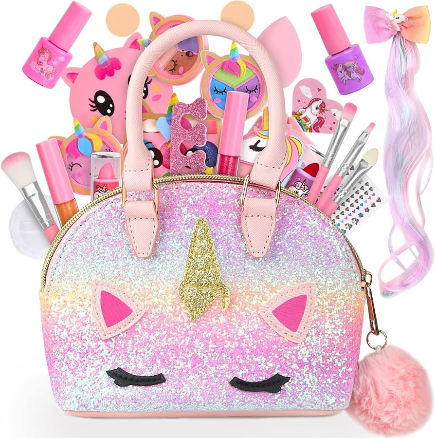 Dreamon Kids Makeup Kit for Girl-Washable Makeup for Kids with Bag, Make up Set for Toddlers, Chr... | Amazon (US)