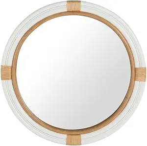 Kouboo Nautical Decorative Wall Mirror in Rattan, White and Natural Color | Amazon (US)