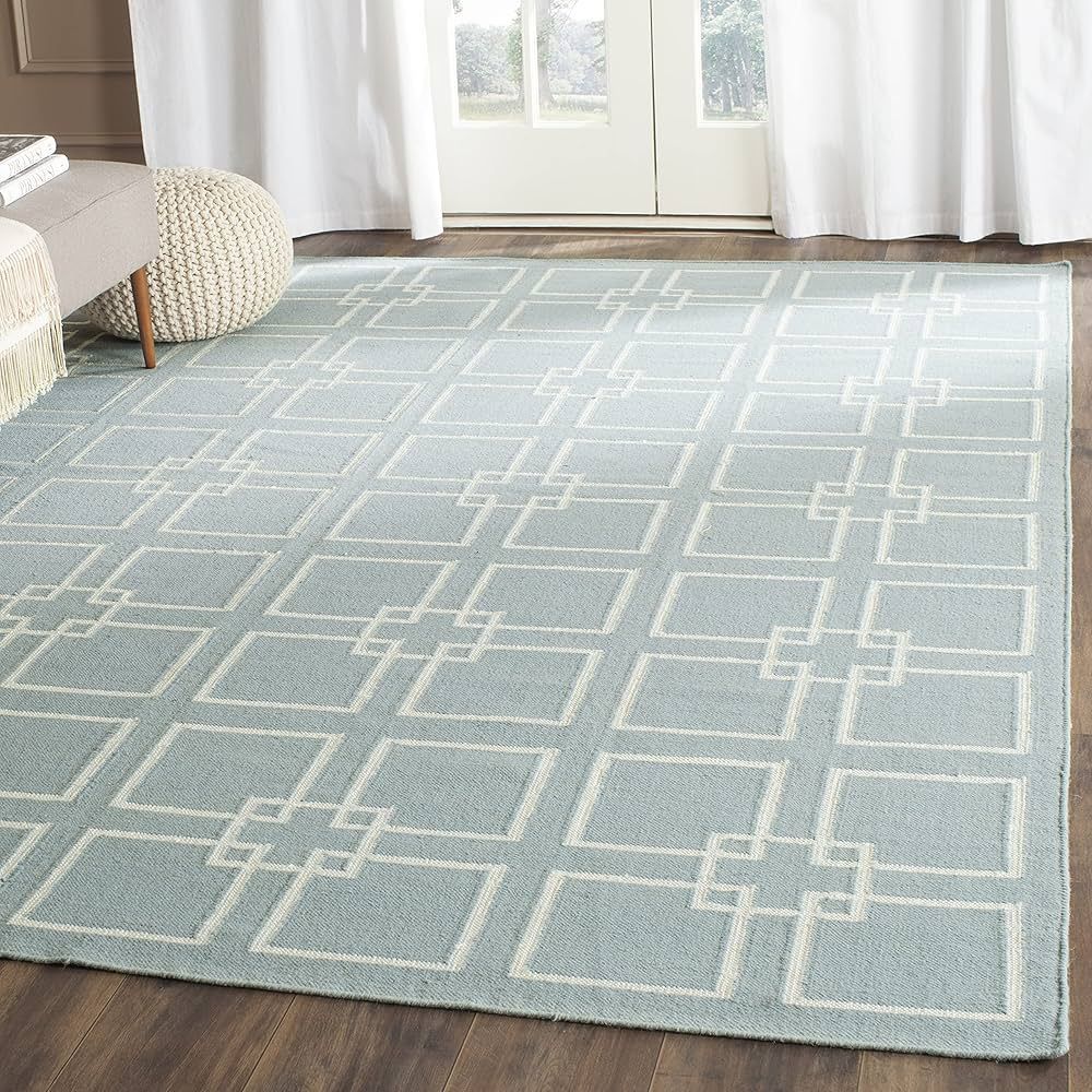 MARTHA STEWART x SAFAVIEH MSR1151B Square, Dance Wool & Silk Area Rug, 8' x 10', Geyser Blue | Amazon (US)