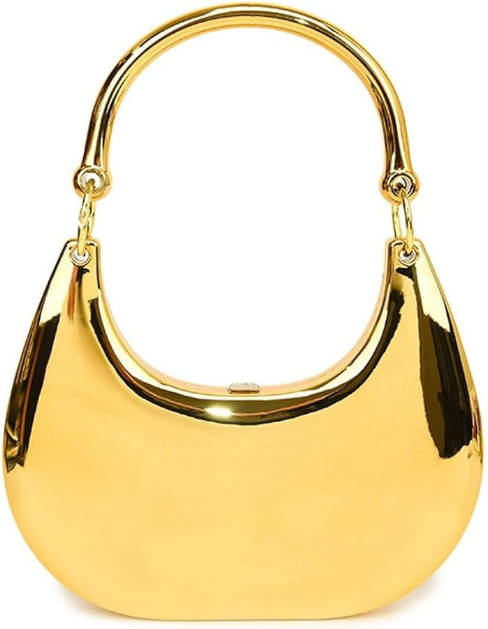 Acrylic Evening Clutch Purse Top-handle Crescent Shoulder Bag, Elegant Marble Handbag for Wedding... | Amazon (US)