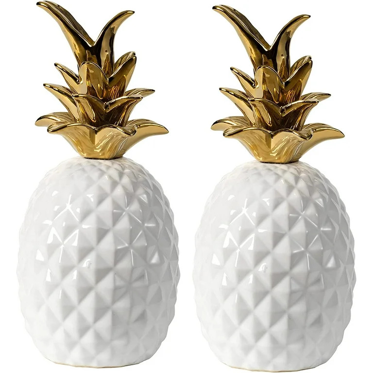 A&B Home Ceramic Pineapple Décor-Set of 2 Ananas Decoration Table Top Centerpiece Wedding Christ... | Walmart (US)