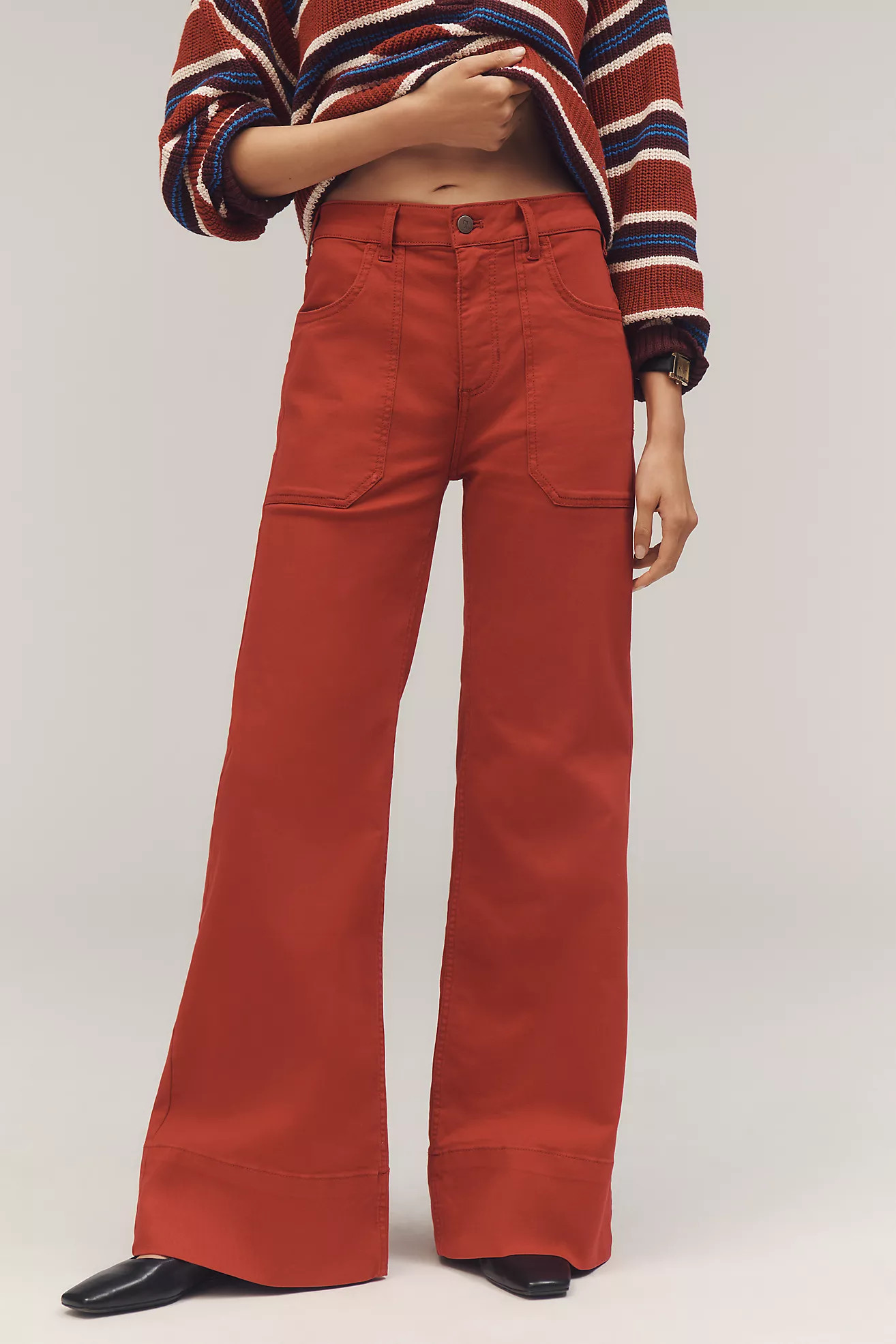 The Rylan Relaxed High-Rise Flare Pants by Pilcro | Anthropologie (US)