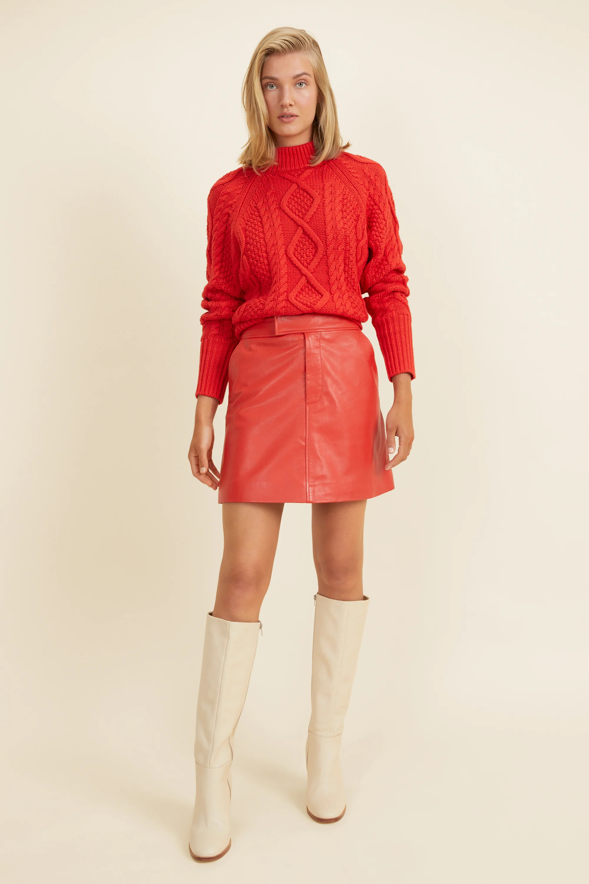 Leather A Line Mini Skirt | Brand Bank