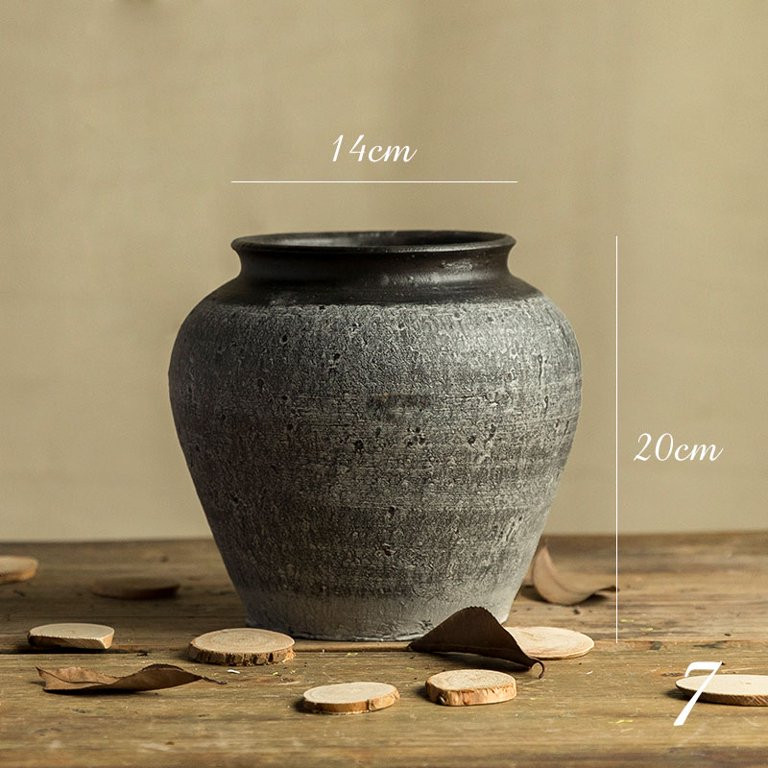 Livesture Stoneware Clay Pot Vase Decoration Flower Pot Living Room 7height about 20cm | Walmart (US)
