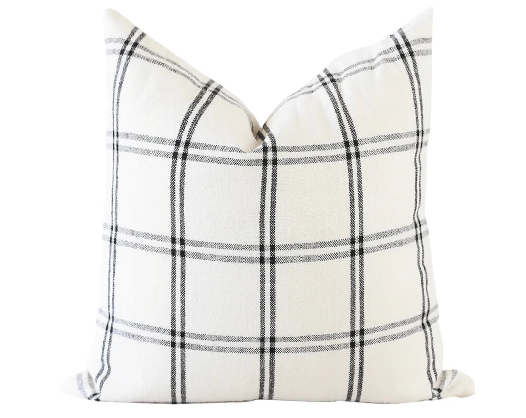 Plaid Pillow Cover, Black and White Pillow Cover 20x20, Christmas Pillow Cover, Fall Pillow Cover... | Etsy (US)