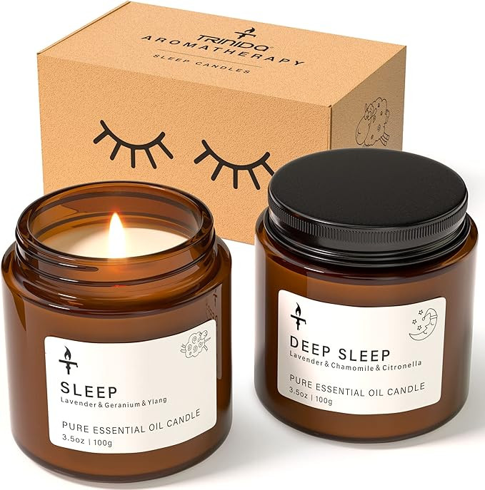 TRINIDa Sleep Candles Gifts for Women & Men – Lavender Scented Candles Gift Set for Anxiety, La... | Amazon (UK)