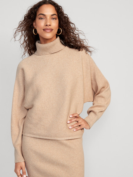 Cropped Rib-Knit Turtleneck Sweater for Women | Old Navy (US)