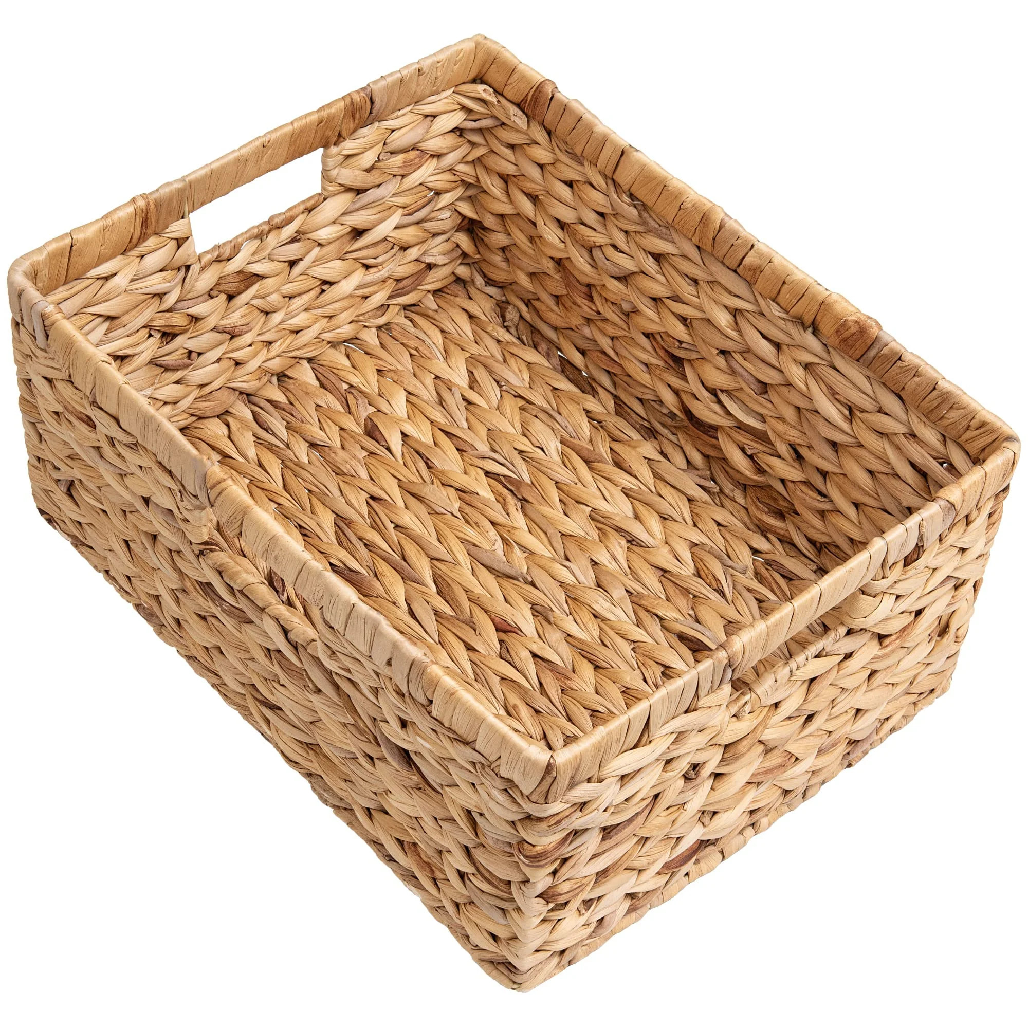 Storage basket Large Rectangular Wicker Basket, Water Hyacinth Storage Basket with Built-in Handl... | Walmart (CA)