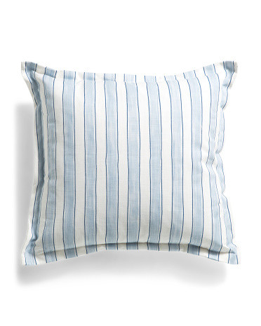 Made In Usa 22x22 Brushed Stripes Flange Pillow | TJ Maxx