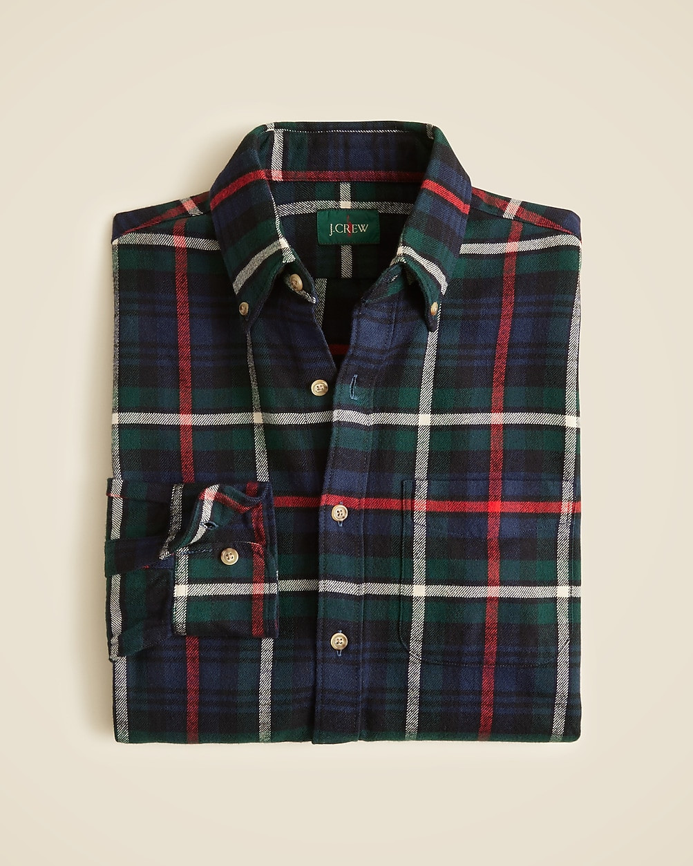 Midweight flannel shirt with button-down collar | J. Crew US