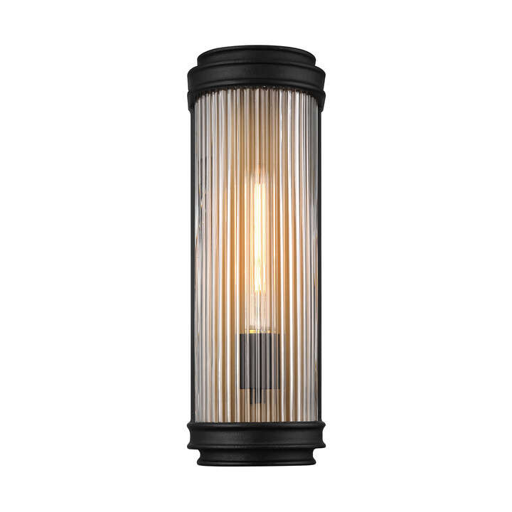 Bristol Outdoor Wall Light, Matte Black with Brass Accents | Lights.com