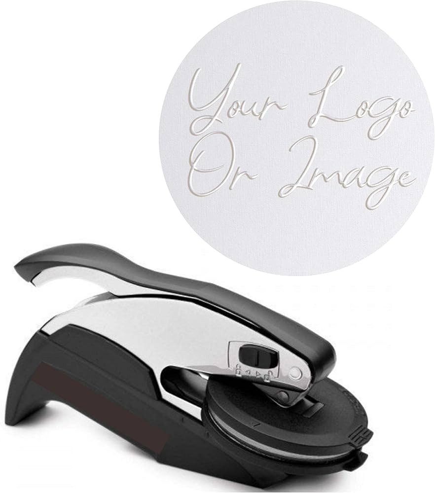 Custom Logo Embosser Seal Stamp Your Own Design Personalized Rectangle or Round 2X 1 or 1 x 5/8" ... | Amazon (US)