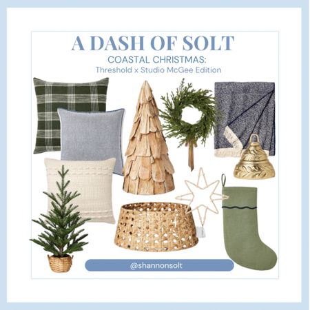 Coastal Christmas inspired by the Threshold x Studio McGee line at Target! Love the soft blues, greens and natural textures and colors. 🎄

Coastal Christmas, Christmas decor, holiday decor, Christmas pillows, Christmas trees, Christmas tree skirt, wreaths, stockings, Christmas bell, brass bell, Target, Target Christmas, Studio McGee, Threshold 

#LTKSeasonal #LTKhome #LTKHoliday