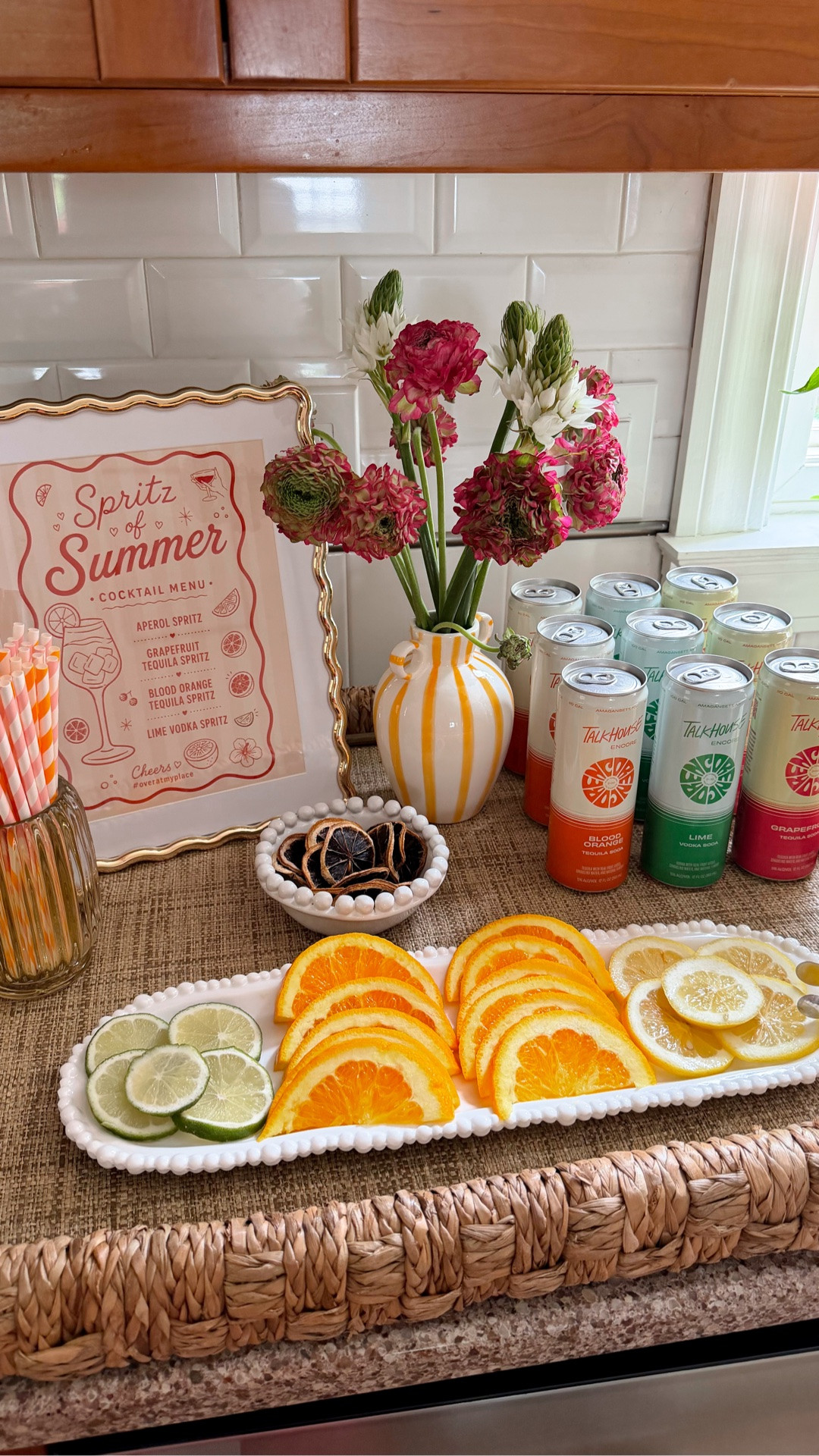 DIY Spritz bar for your next summer party 🍊🍋‍🟩✨

Hosting ideas | citrus themed party | cocktail ideas | party ideas | DIY cocktail bar