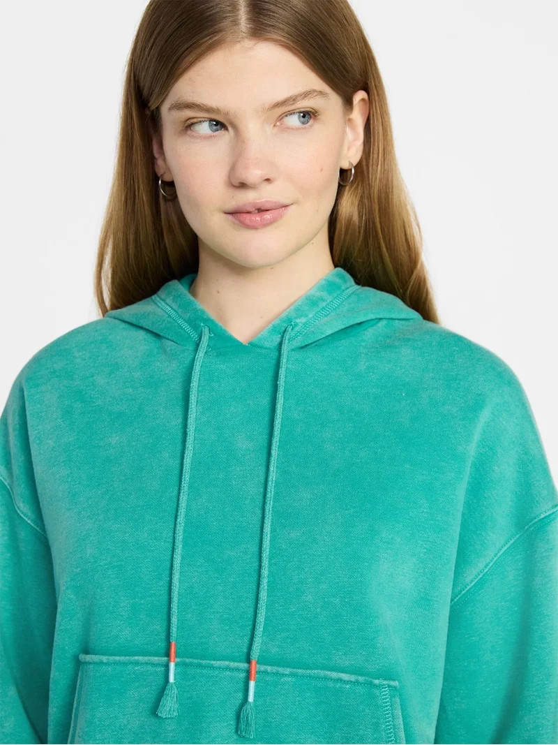 No Boundaries Washed Fleece Pullover Hoodie, Women's XXS-XXL | Walmart (US)