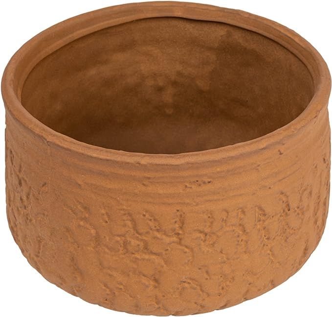 Creative Co-Op Boho Stoneware Planter with Embossed Pattern, Terracotta | Amazon (US)