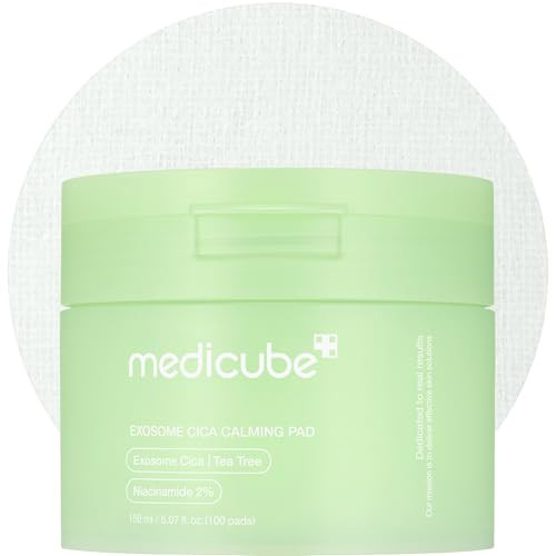 medicube Exosome CICA Tea Tree Calming Toner Pads for Sensitive Skin with Centella Asiatica Help Reduce Redness & breakouts. Low-irritating & Hydrating Daily Care, Korean Skincare, Vegan (100 Pads) | Amazon (US)