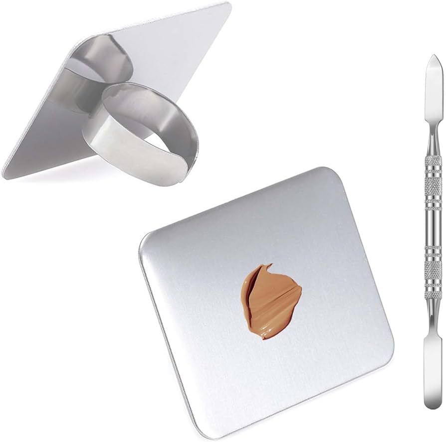 Makeup Mixing Palette, KissDate Makeup Spatula Palette with Foundation Spatula, Stainless Steel M... | Amazon (US)