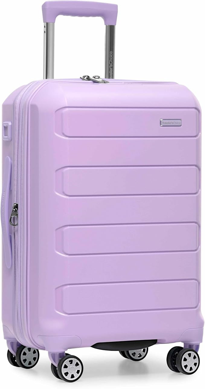 Traveler's Choice Pagosa Hardshell Expandable Luggage with Spinner Wheels, Lavender, 22-Inch Carr... | Amazon (US)