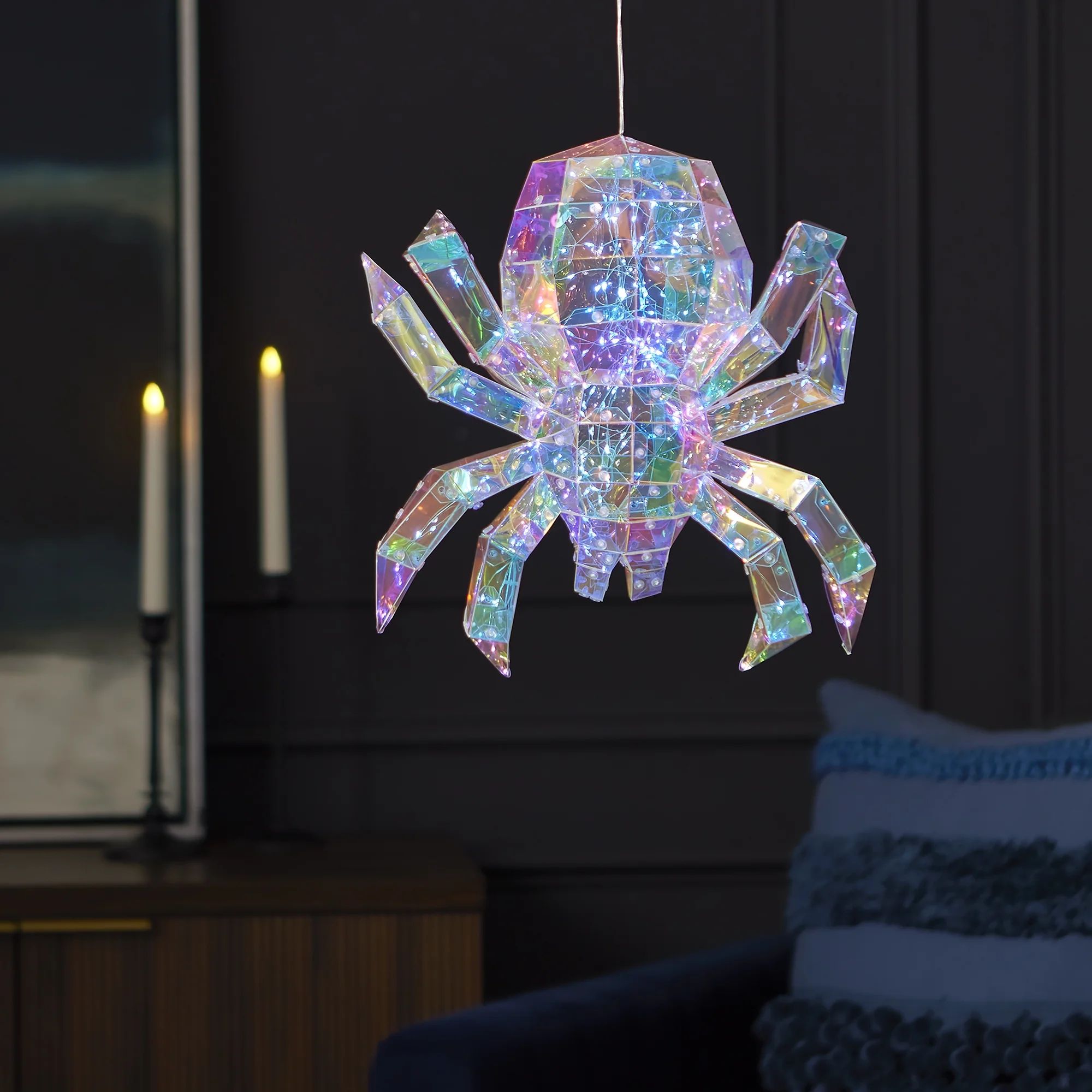 Seasonal LLC Halloween LED Lights - Prismatic Iridescent Spider 14" | Walmart (US)