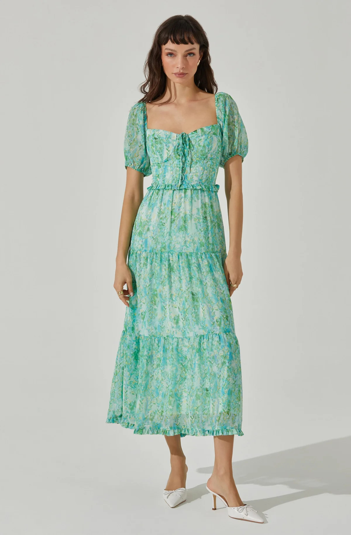 Bustier Puff Sleeve Midi Dress | ASTR The Label (US)