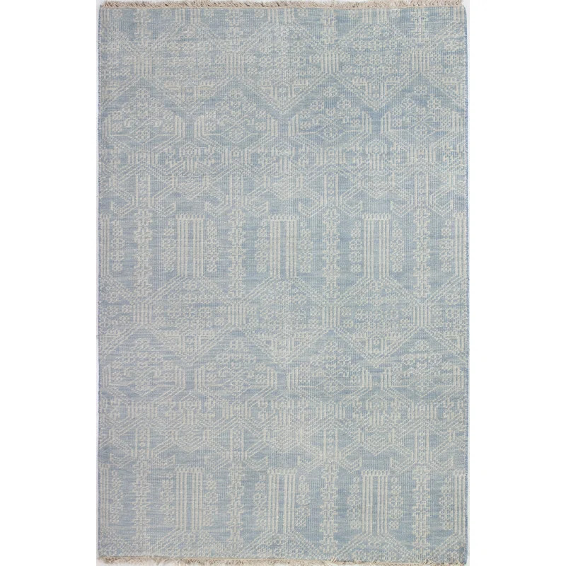Abby Hand-Knotted Wool Light Blue Rug | Wayfair North America