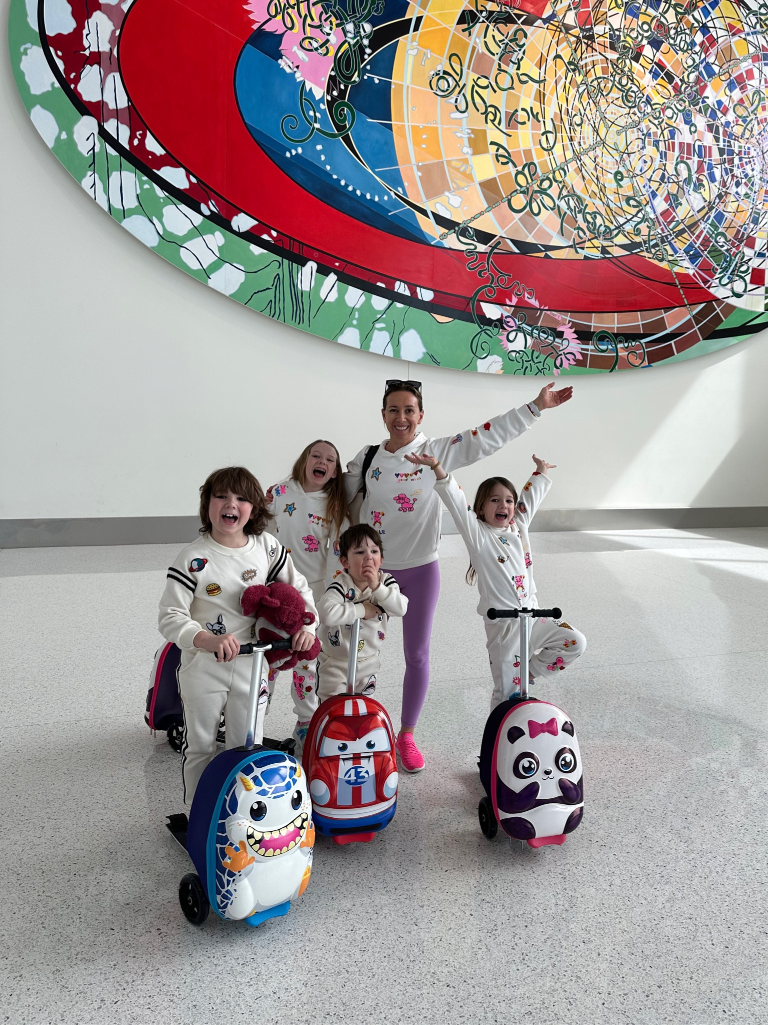 My kids are obsessed with these new scooters we found! We’re perfect to get the kids energy out before our long flight! 