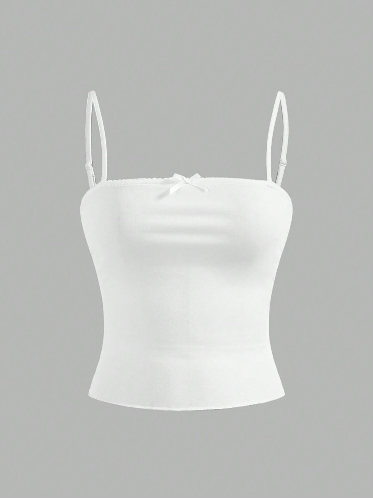 Athîral Women's Bow Summer White Cami Top | SHEIN