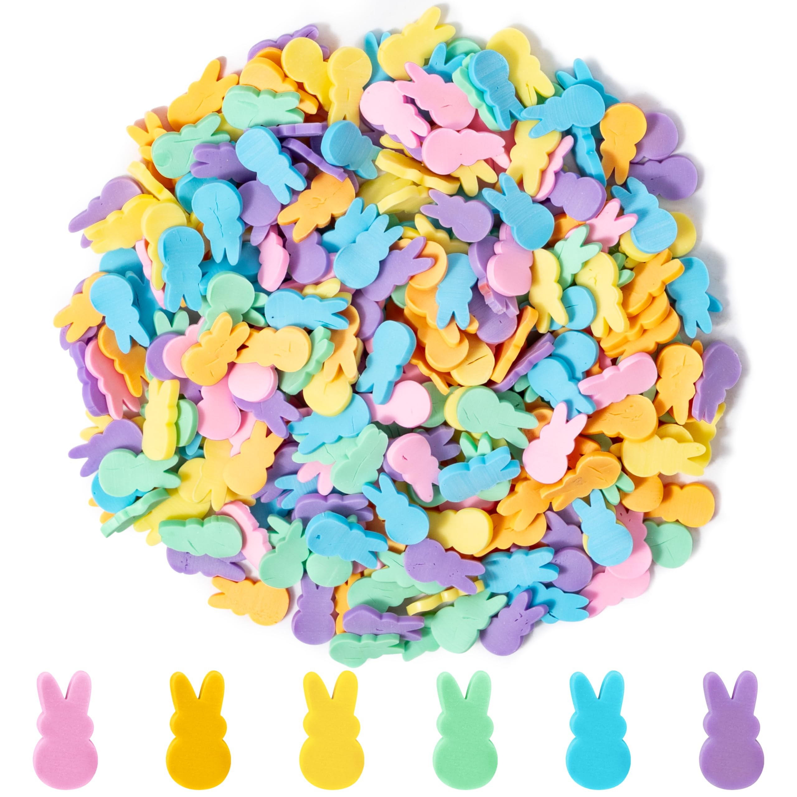 Easter Bunny Polymer Clay - 240 Pcs Soft Pastel Macaron Colors Bunny Shapes for Resin Art Slime M... | Amazon (US)