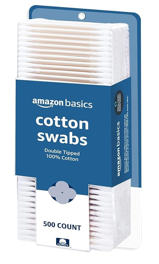 Amazon Basics Cotton Swabs for Personal Hygiene and Baby Care, 500 Count, 1 Pack | Amazon (US)