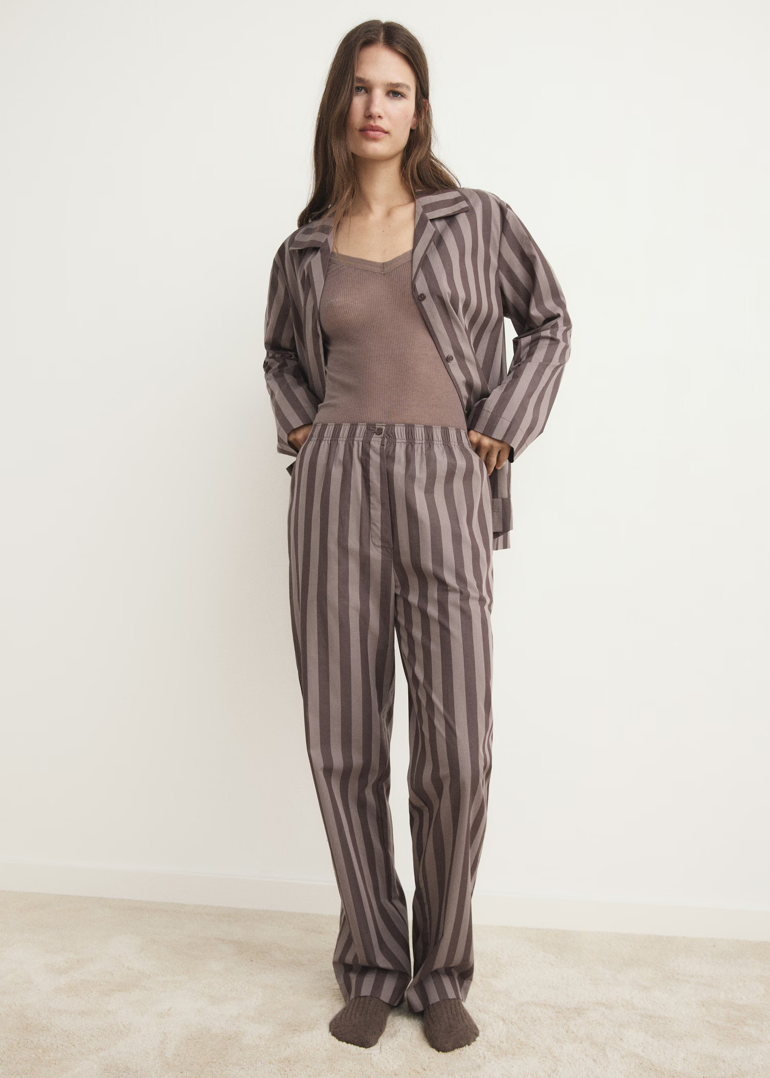 Woven striped pyjama trousers | MANGO (UK)