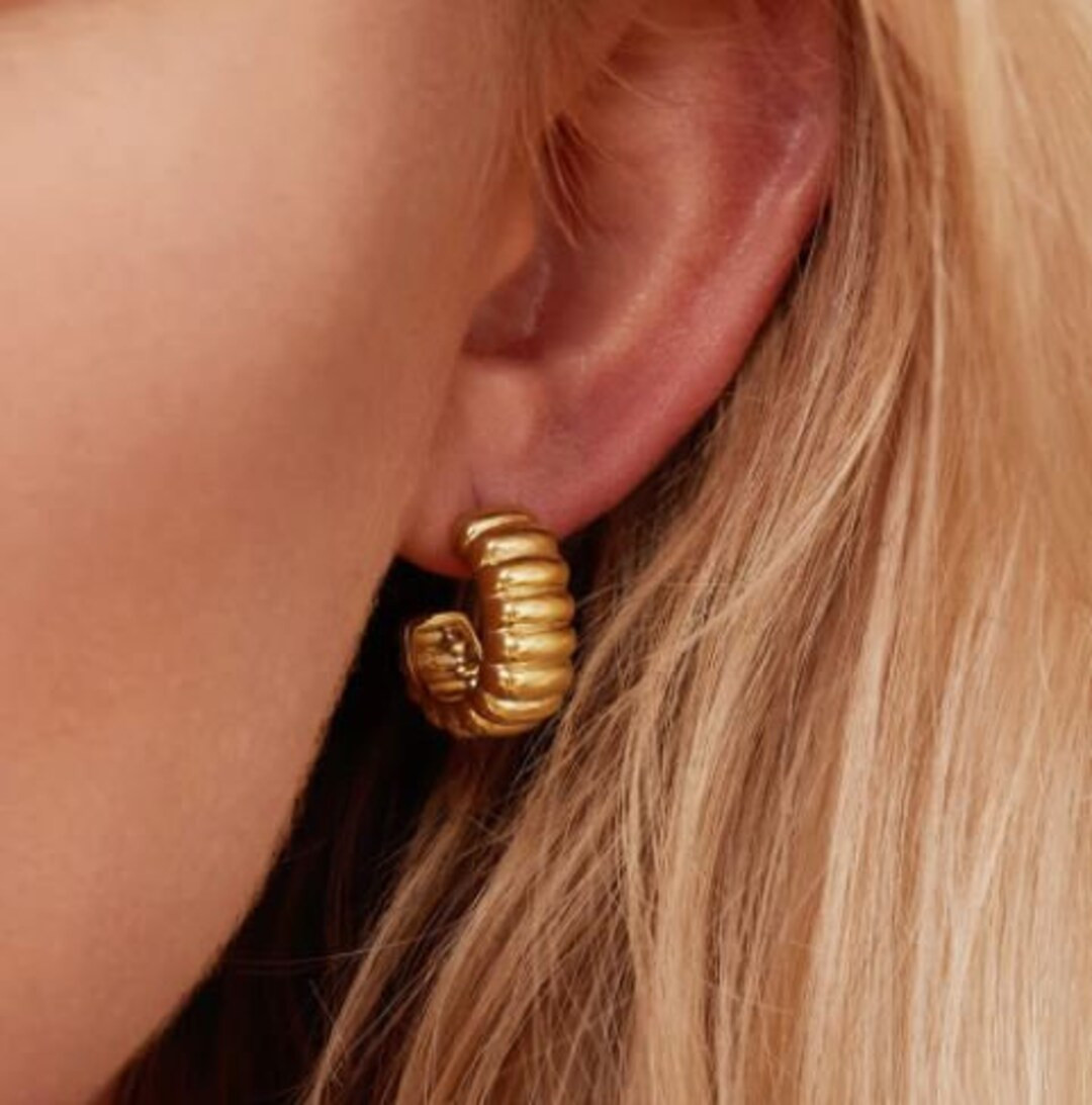 Minimalist Dome Hoop Earring Minimal Style Hoops 925 - Etsy Canada | Etsy (CAD)