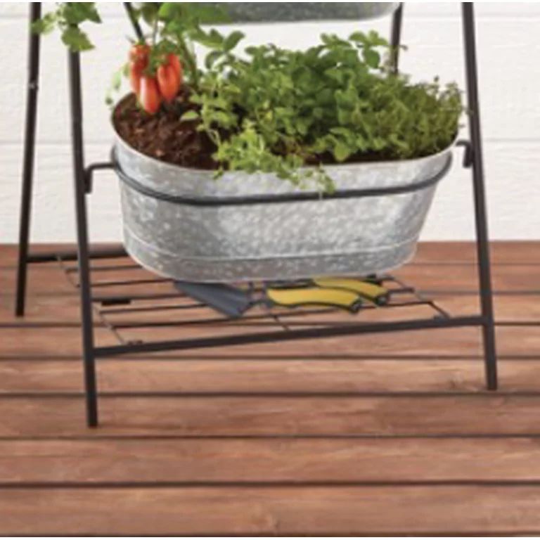 Panacea Products Modern Farmhouse 3-Tier Metal Oval Washtub Planter with Stand | Walmart (US)