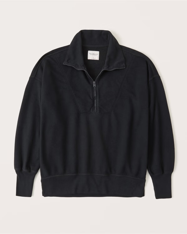 Women's Split-Hem Tunic 3/4-Zip Sweatshirt | Women's Tops | Abercrombie.com | Abercrombie & Fitch (US)