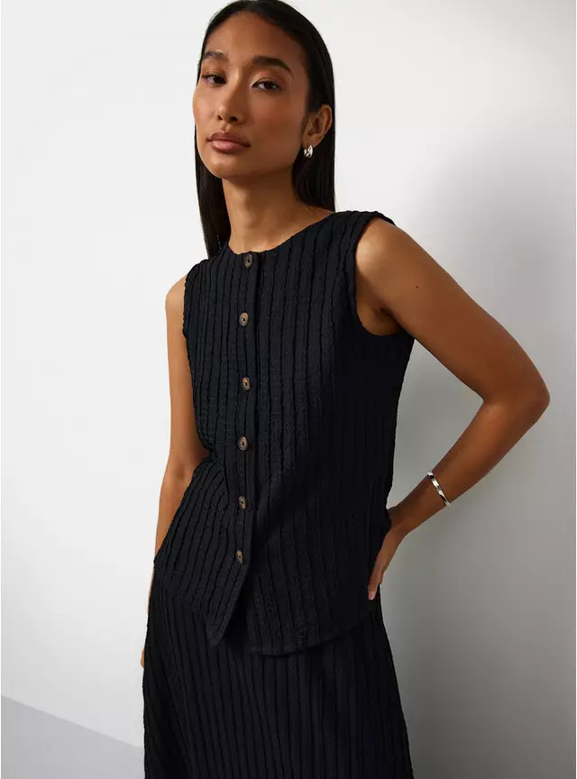 Buy Black Textured Waistcoat 18 | Tops | Tu | Tu Clothing