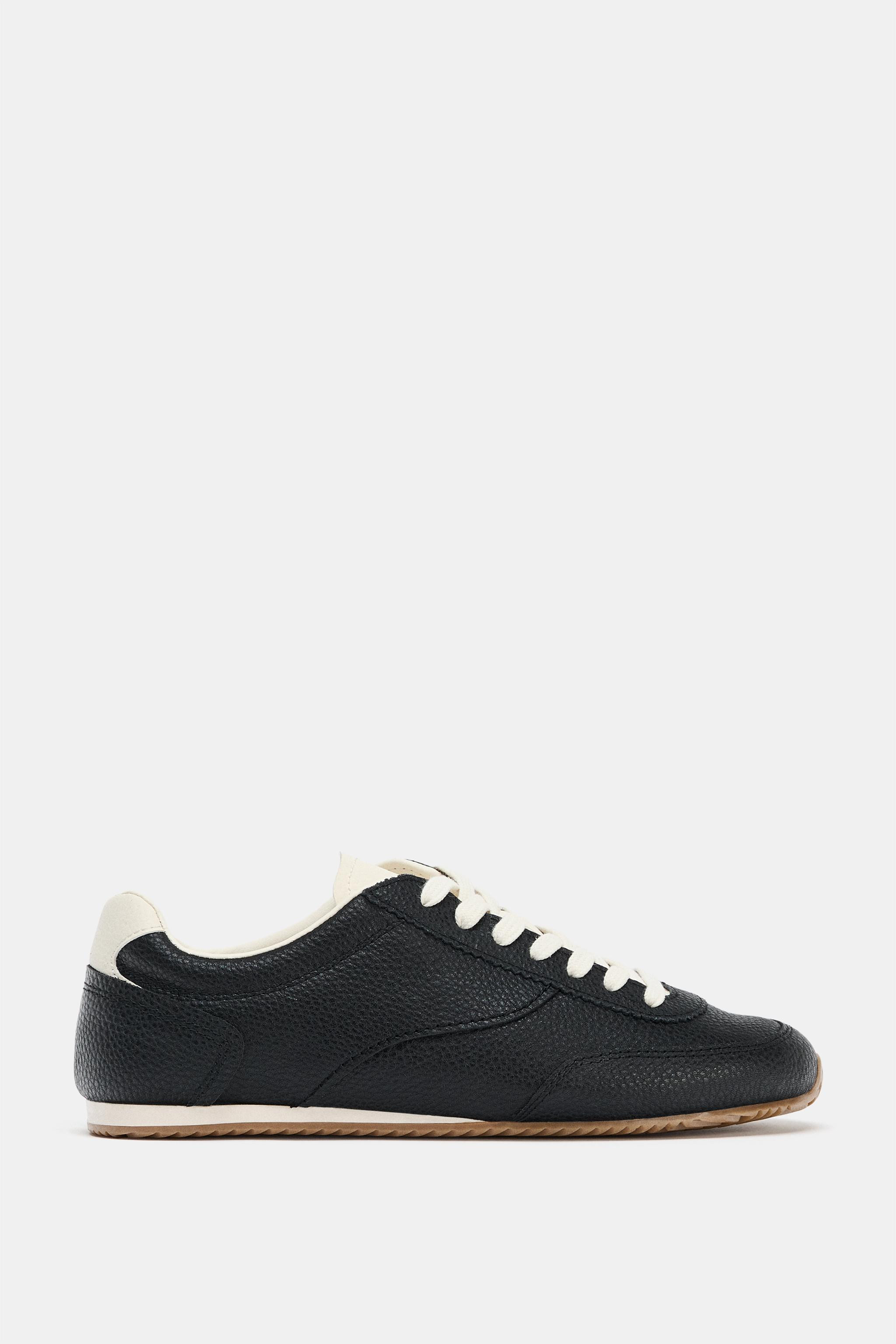 CONTRAST LEATHER TRAINERS | Zara UK